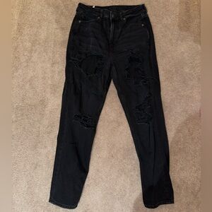 American Eagle size 6 black ripped jeans